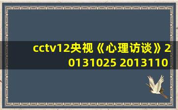 cctv12央视《心理访谈》20131025 20131101